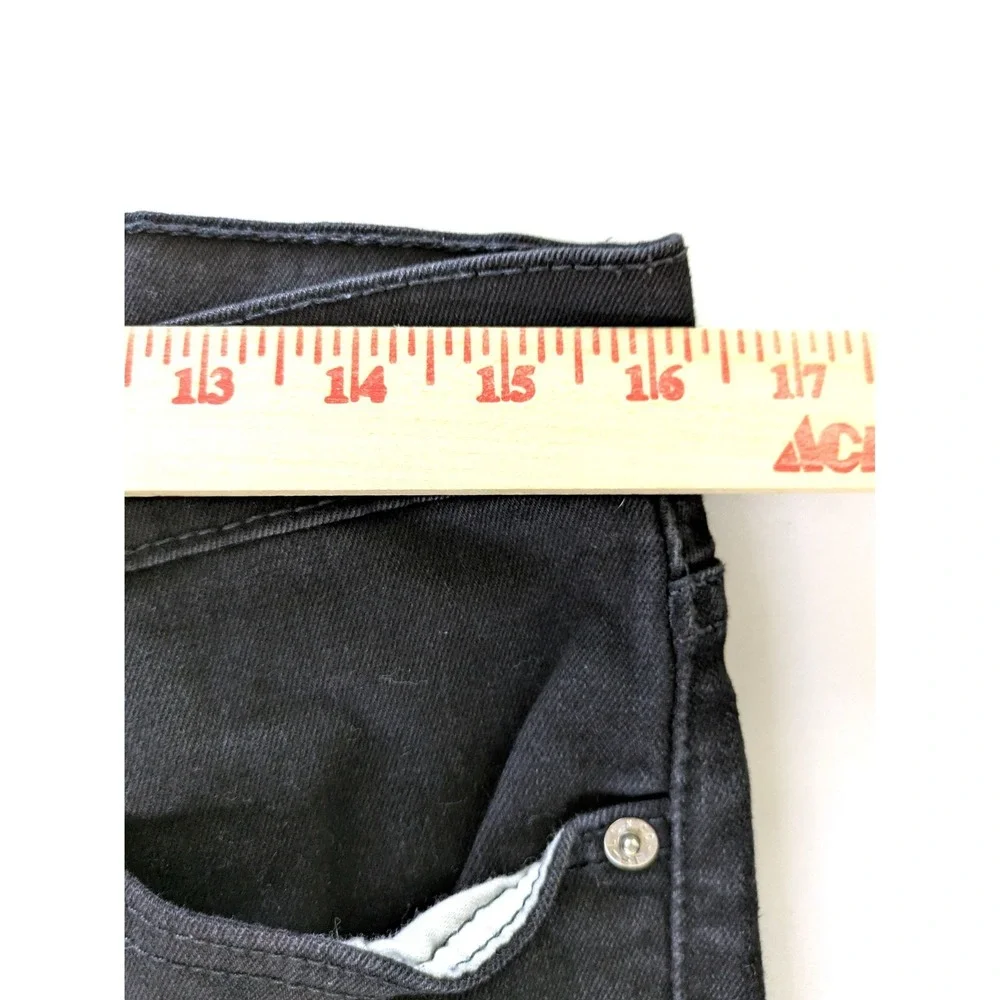 Levis 511 Slim Fit Mens Jeans Black Denim Size 33x32 Solid Dark Wash Pants